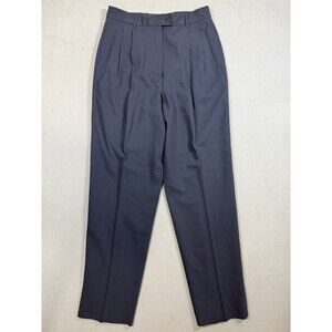 Zanella Italy Womens 27 Wool Trousers Slate Charcoal Grey Pleated Pants W27